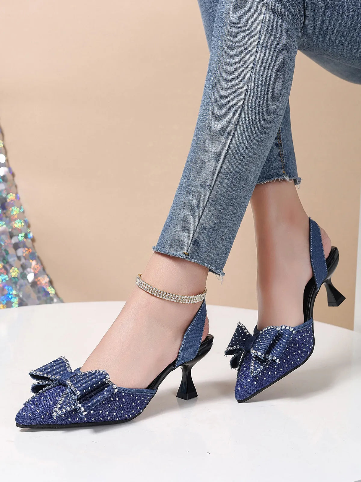 Women's Elegant Rhinestone High Heels