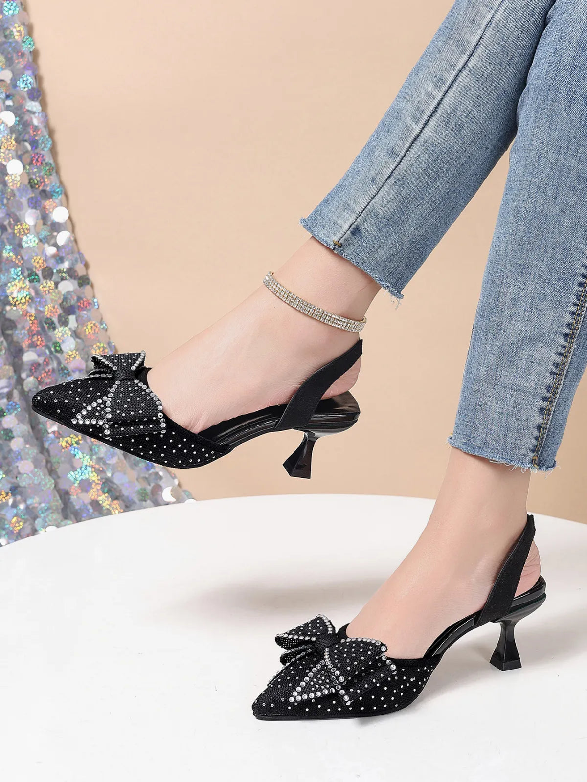 Women's Elegant Rhinestone High Heels