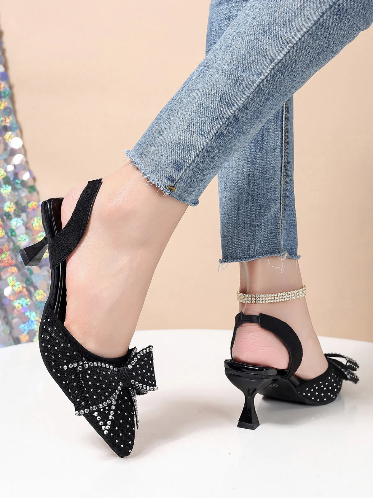 Women's Elegant Rhinestone High Heels