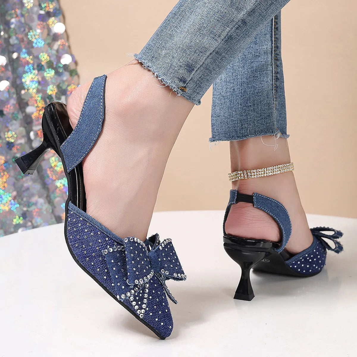 Women's Elegant Rhinestone High Heels