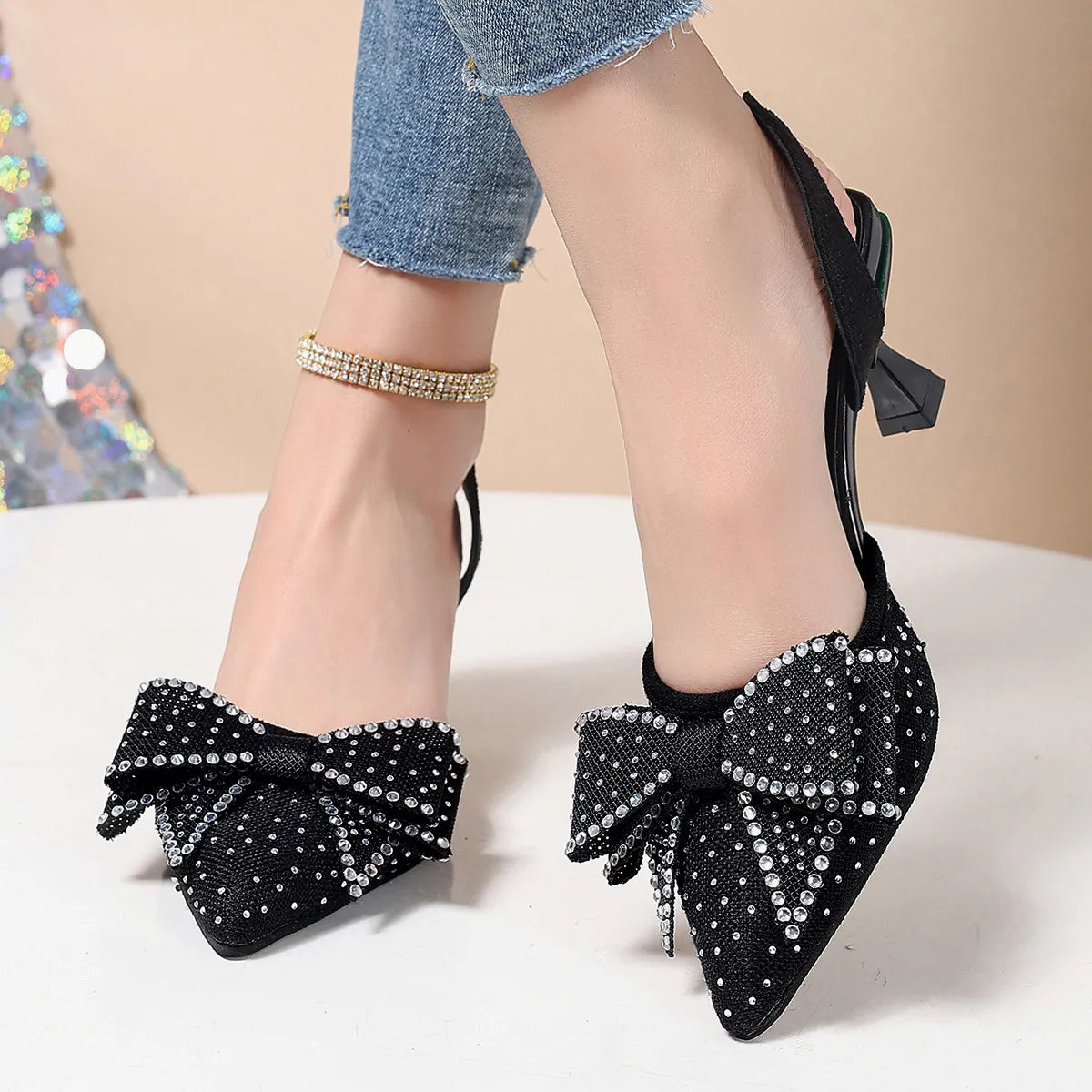 Women's Elegant Rhinestone High Heels