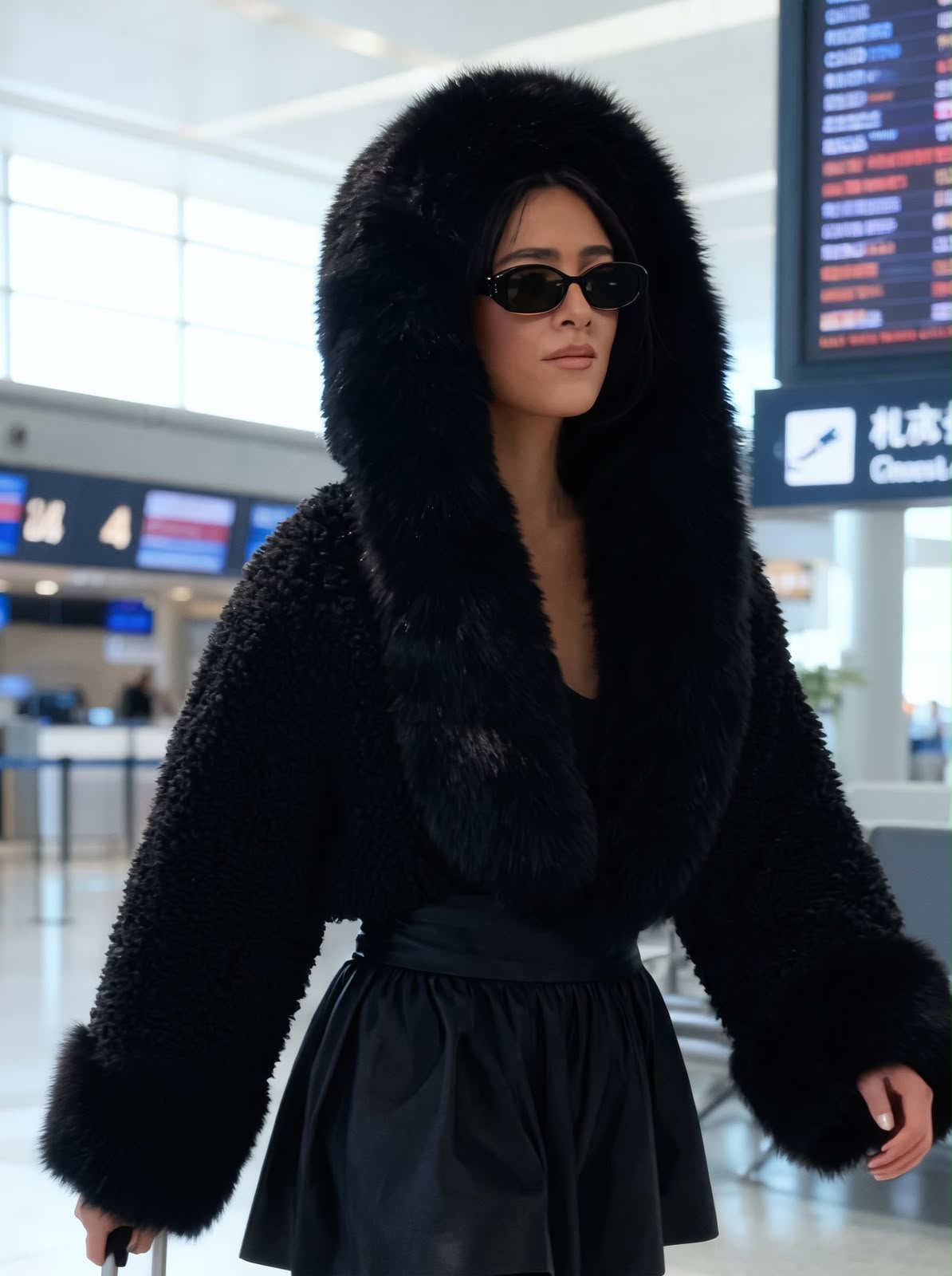🔥Last Day 50% OFF - Henna Women's Belted Faux Fur Coat