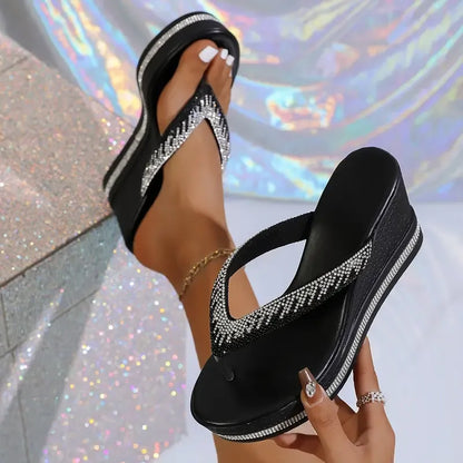 🔥Last Day 60% OFF - Women'S Stylish Rhinestone Embellished Thick Platform Sandals