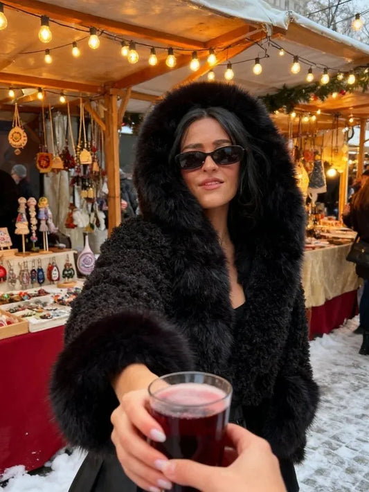 🔥Last Day 50% OFF - Henna Women's Belted Faux Fur Coat